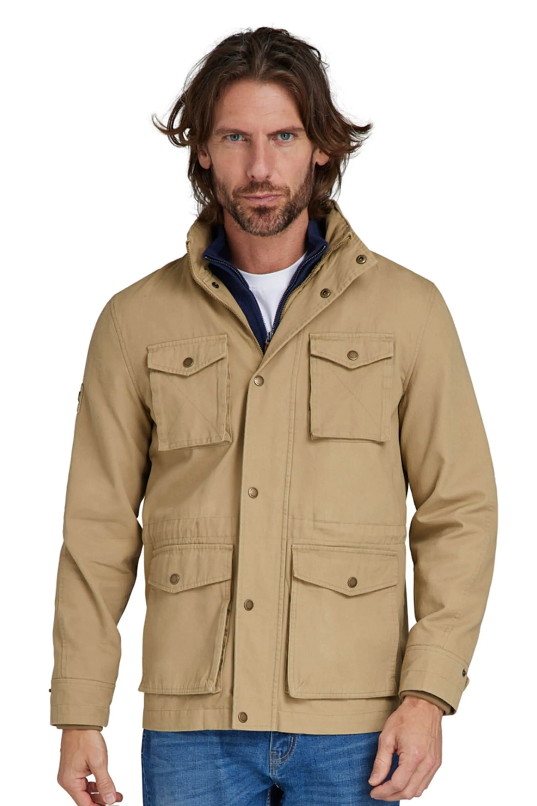 Raging Bull Marrone - Giacca militare in twill di tela