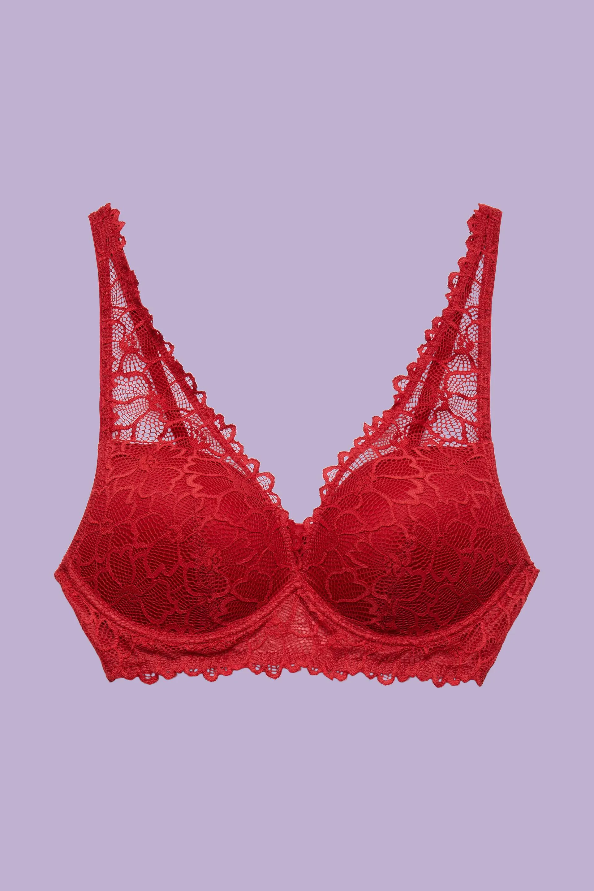 Reggiseno push-up in pizzo senza ferretto
