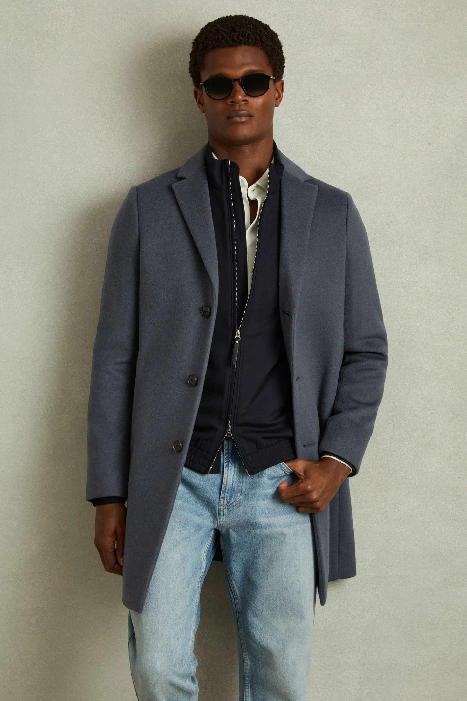 Reiss - Epsom - Soprabito monopetto in Blend di lana    