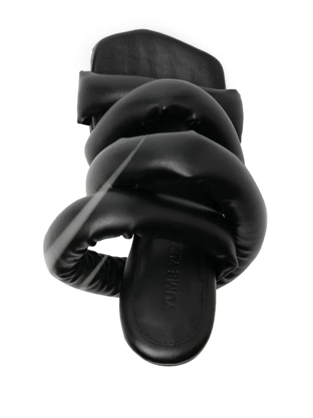 Sandali imbottiti con tacco circolare 110mm in nero - donna