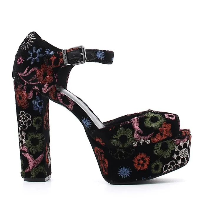 SCARPE CON TACCO RICAMO FLOREALE