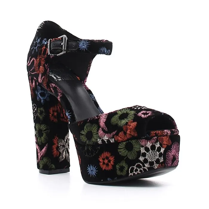SCARPE CON TACCO RICAMO FLOREALE