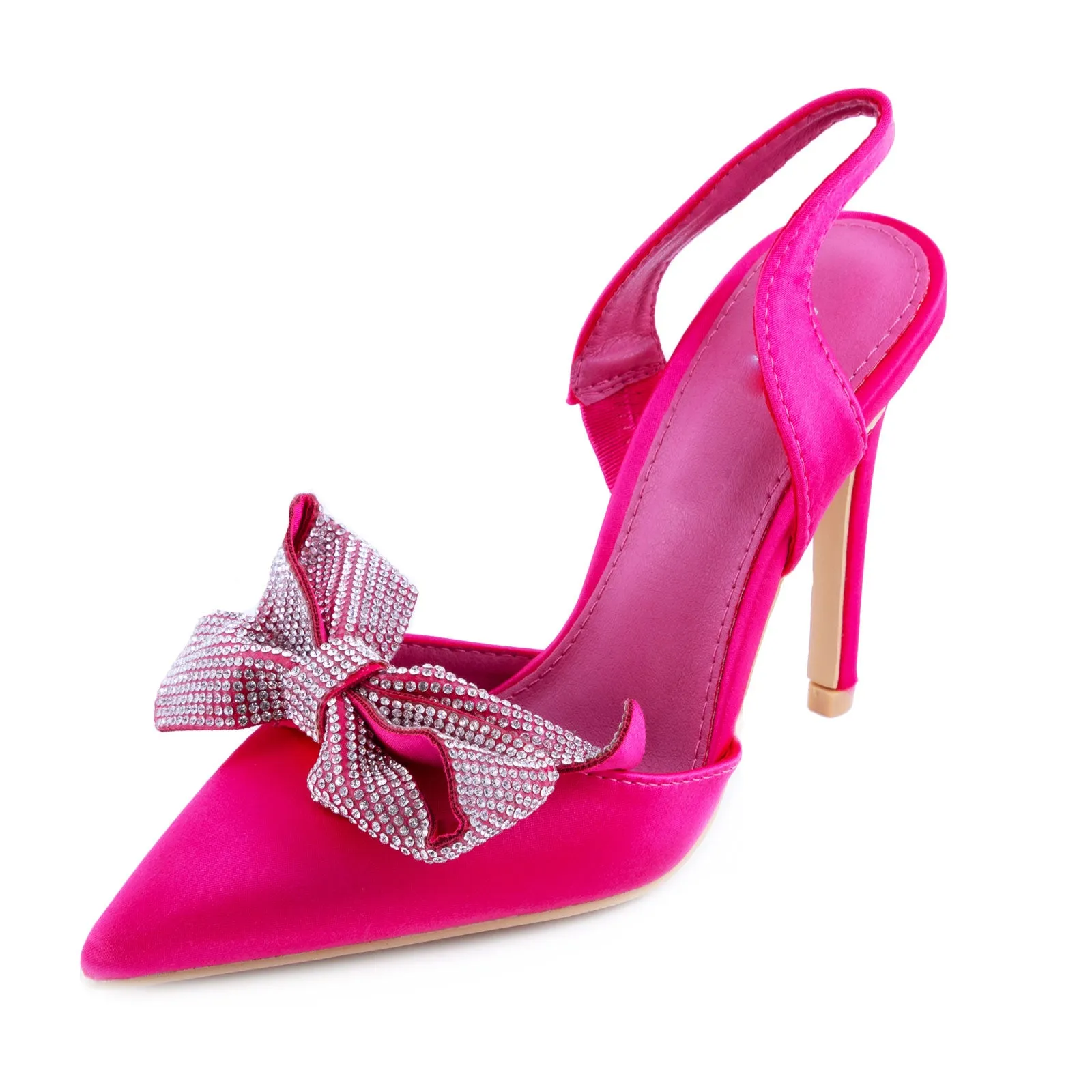 Scarpe Donna Decolletes Decoltè Fiocco Strass A30-078