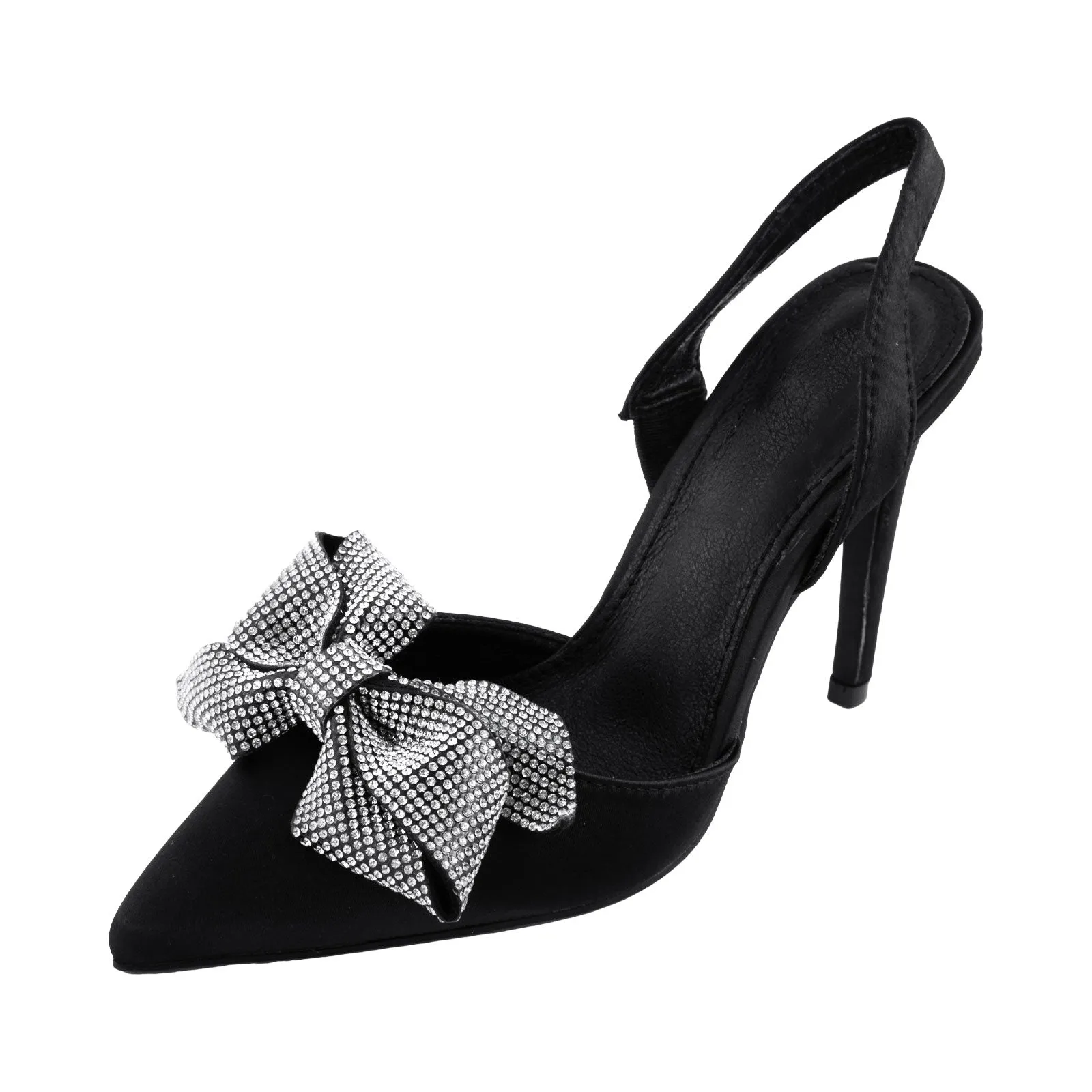 Scarpe Donna Decolletes Decoltè Fiocco Strass A30-078
