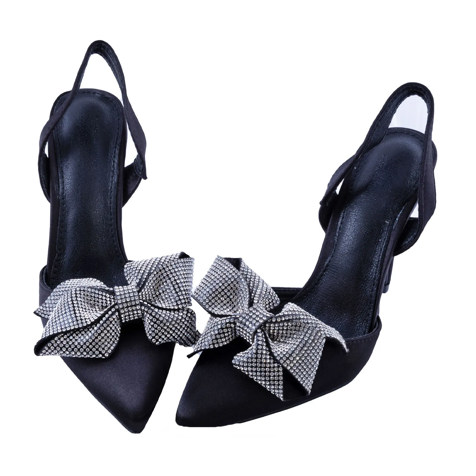 Scarpe Donna Decolletes Decoltè Fiocco Strass A30-078