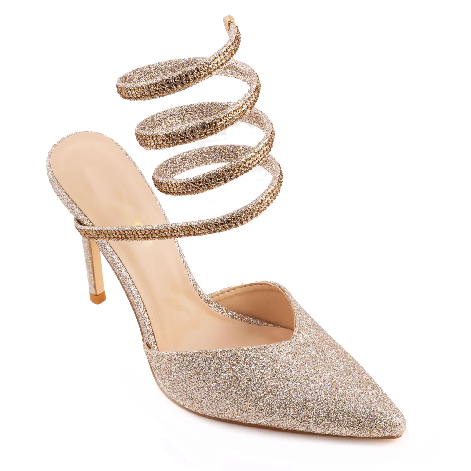 Scarpe Donna Decoltè Glitter Molla Eleganti X8291