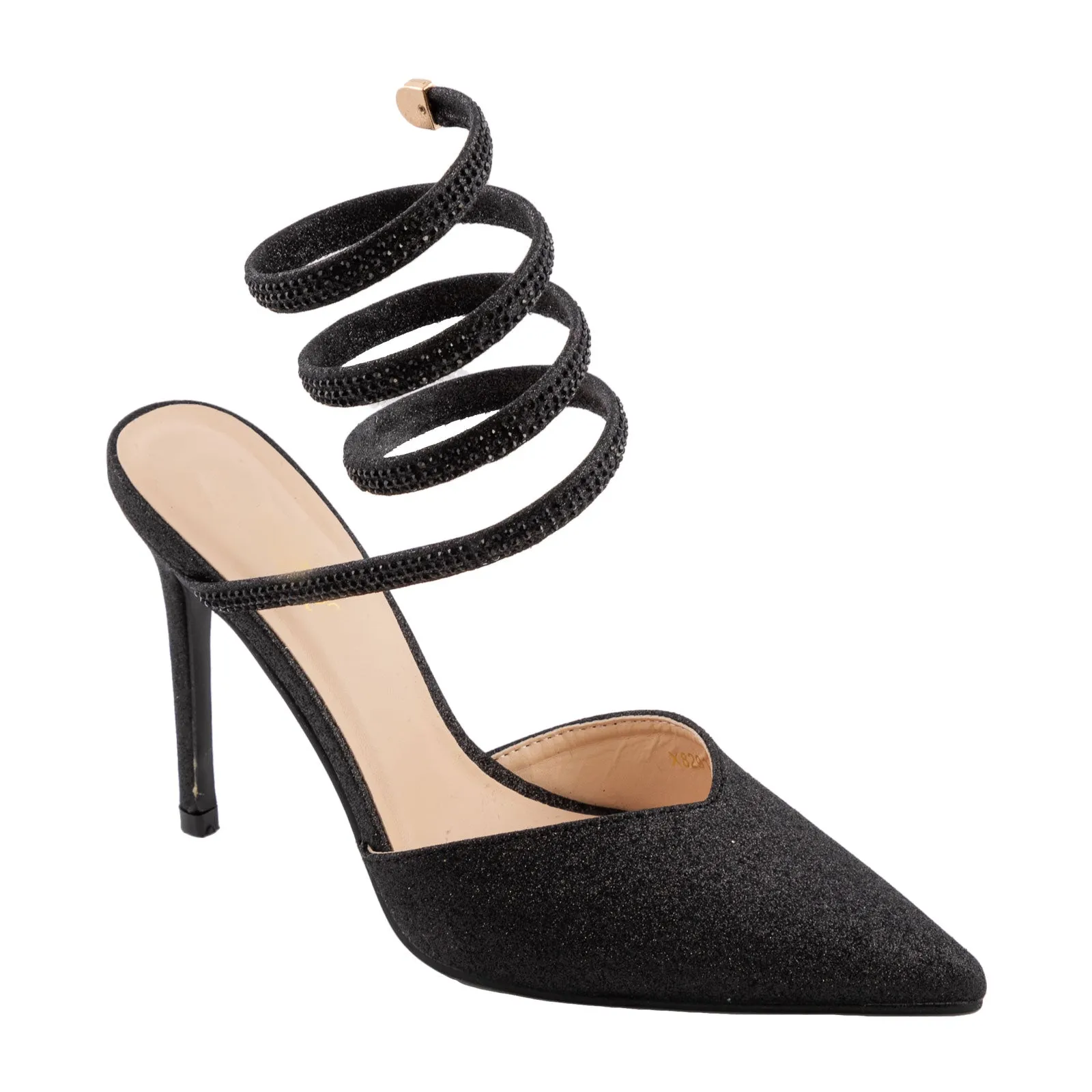 Scarpe Donna Decoltè Glitter Molla Eleganti X8291