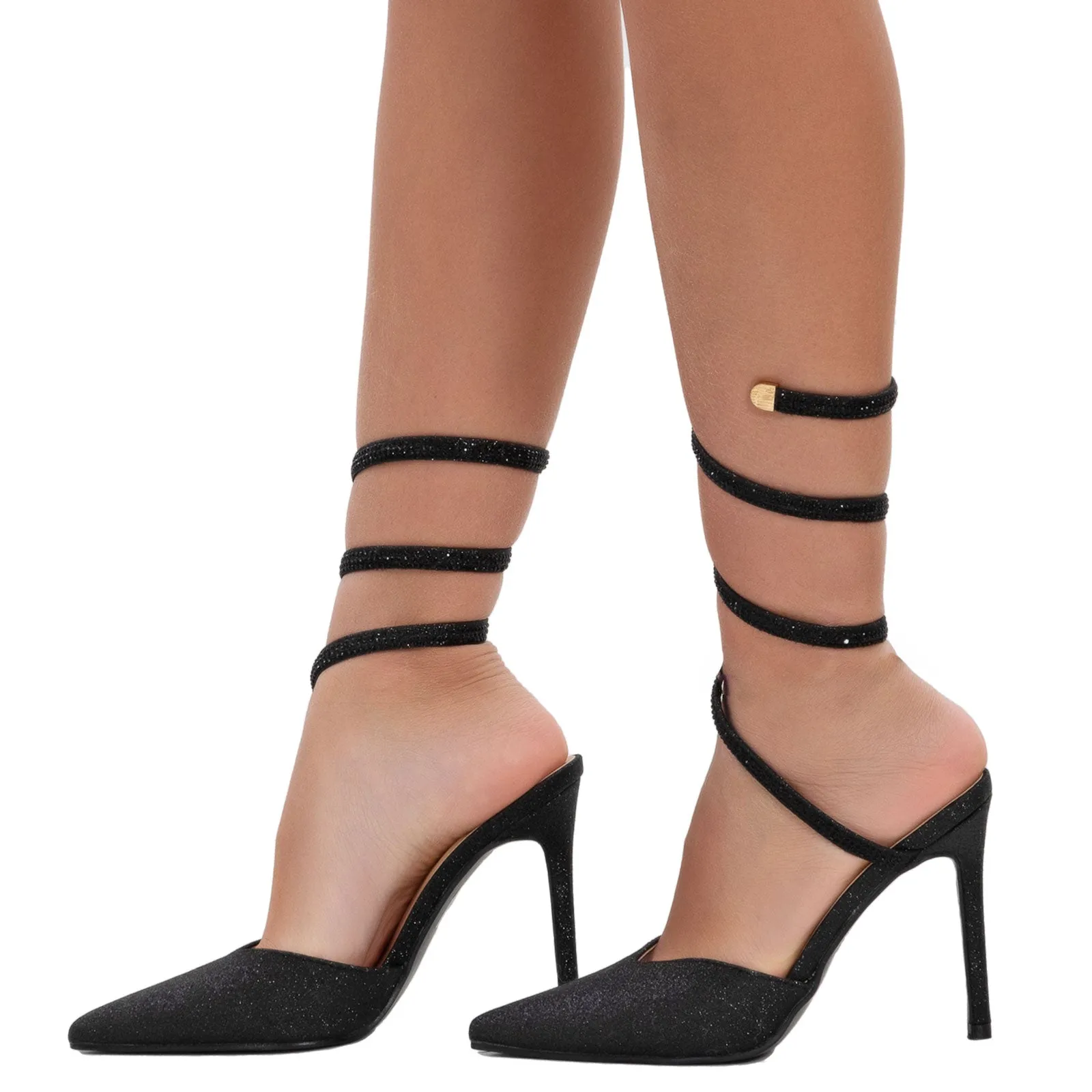 Scarpe Donna Decoltè Glitter Molla Eleganti X8291