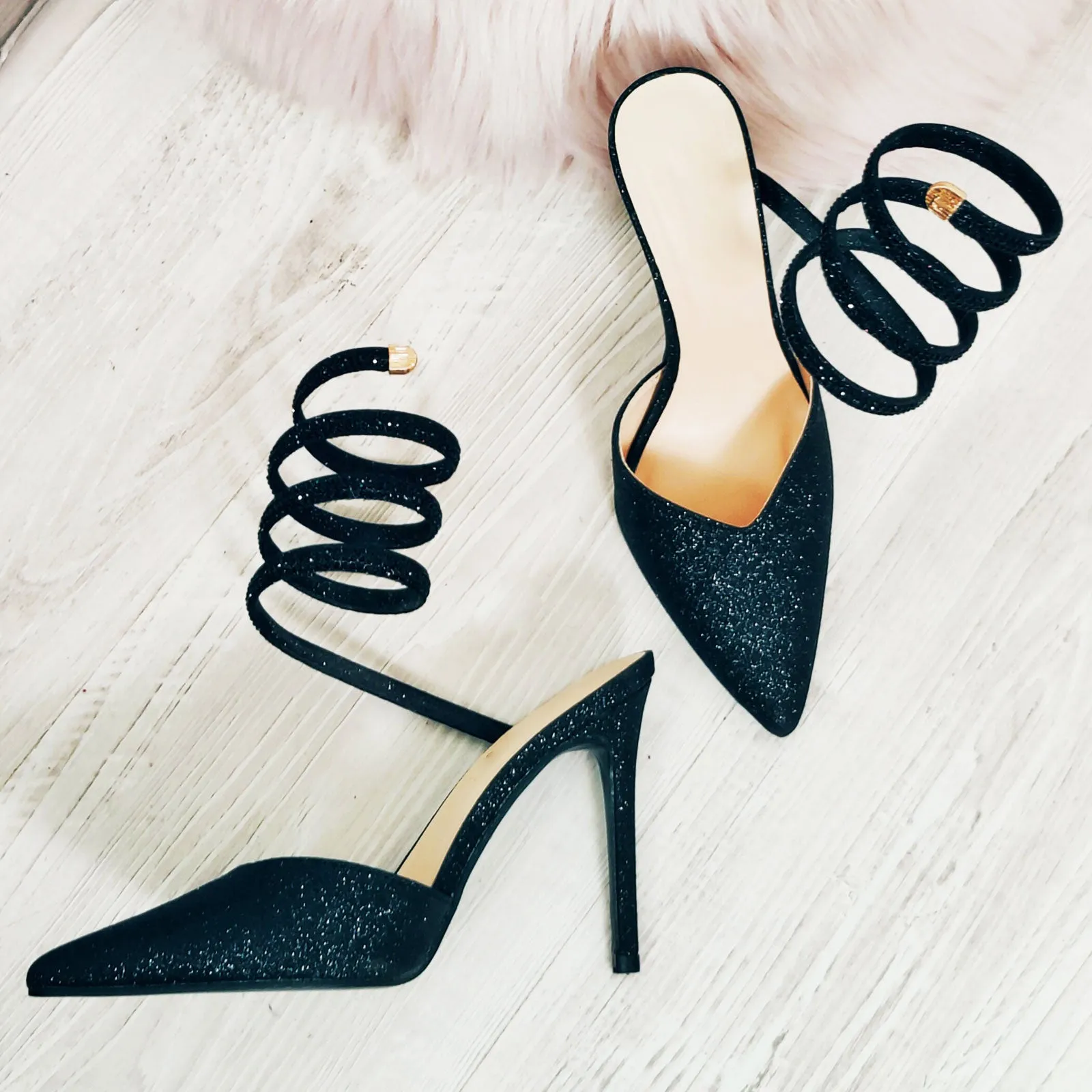 Scarpe Donna Decoltè Glitter Molla Eleganti X8291