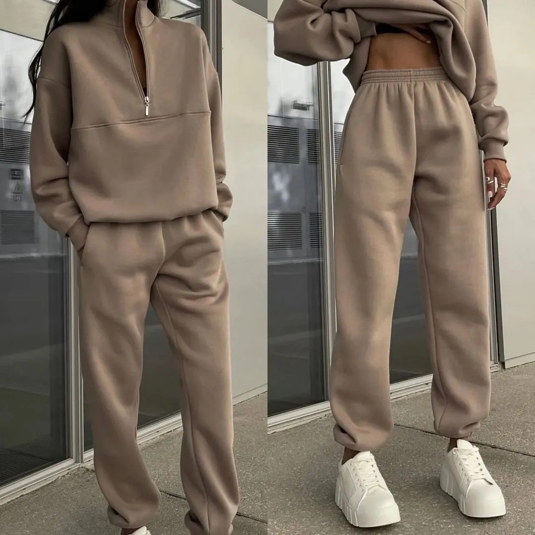 Set pantalone e pullover sweater tuta moda casual da donna