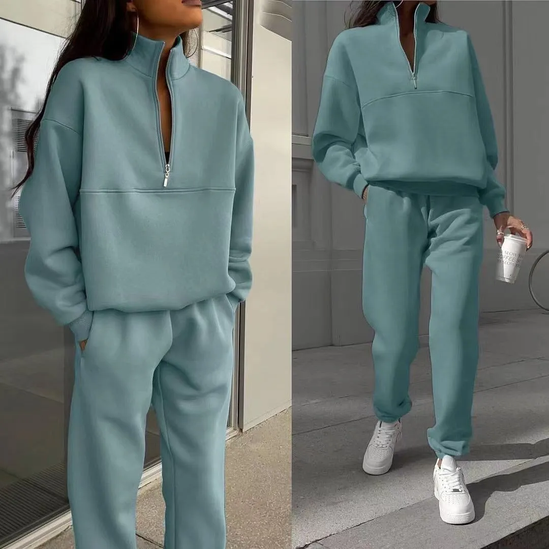 Set pantalone e pullover sweater tuta moda casual da donna