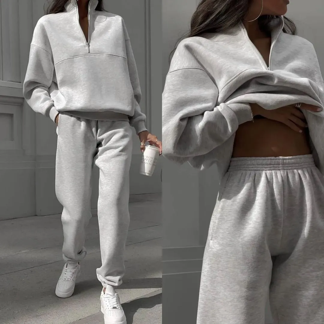 Set pantalone e pullover sweater tuta moda casual da donna