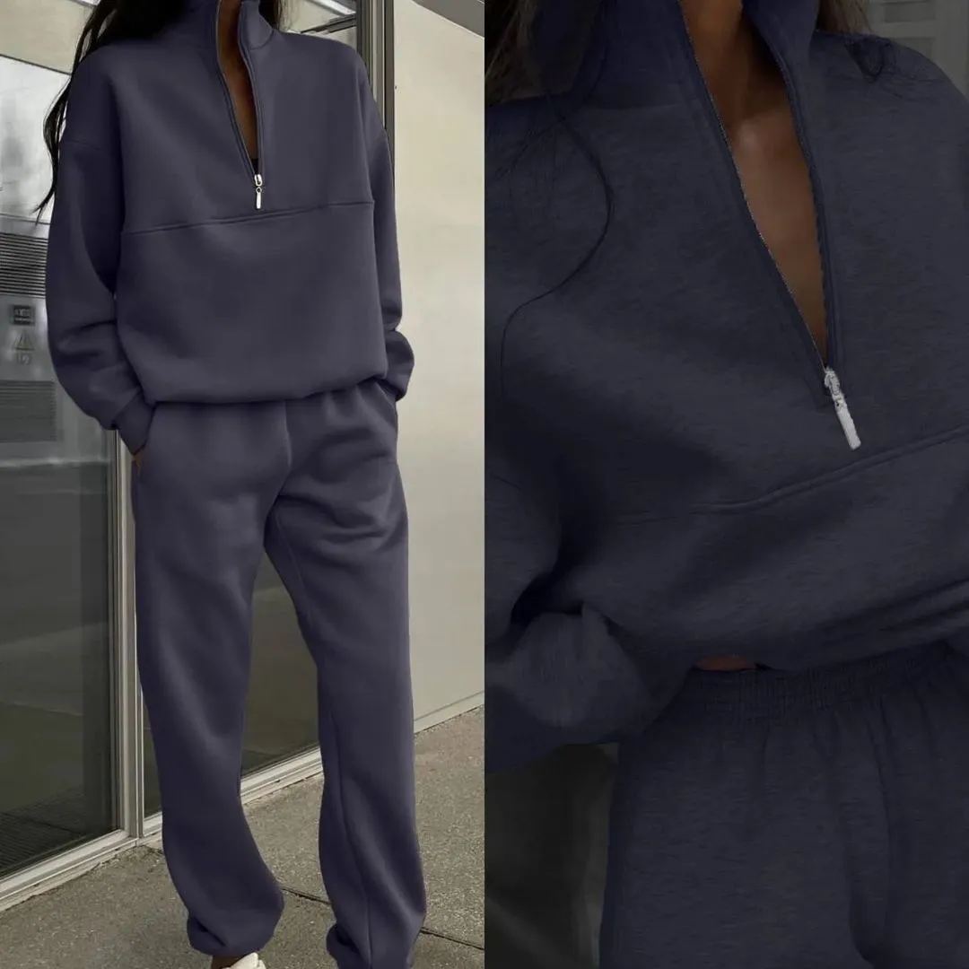 Set pantalone e pullover sweater tuta moda casual da donna