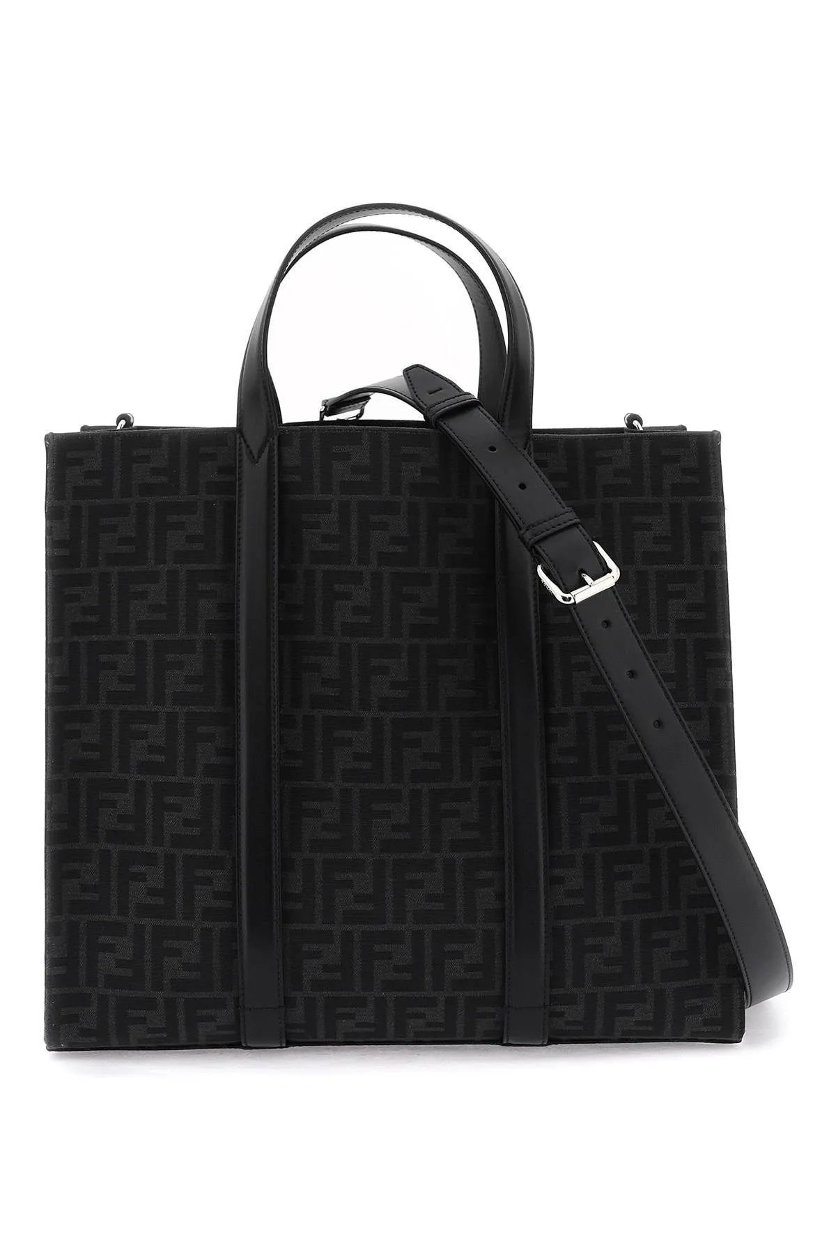 Shopper in tessuto jacquard FF riciclato