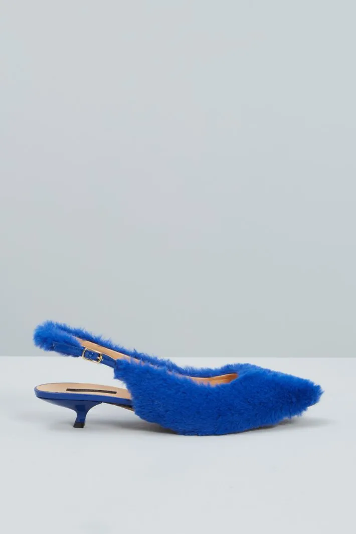 Slingback effetto pelliccia