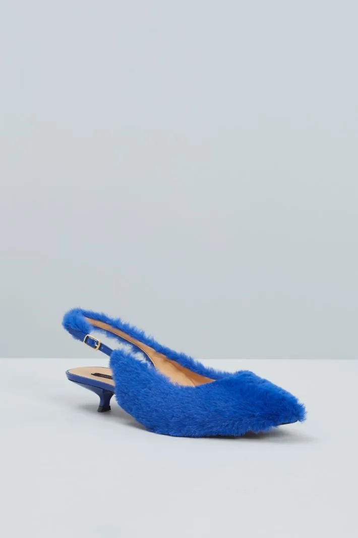 Slingback effetto pelliccia