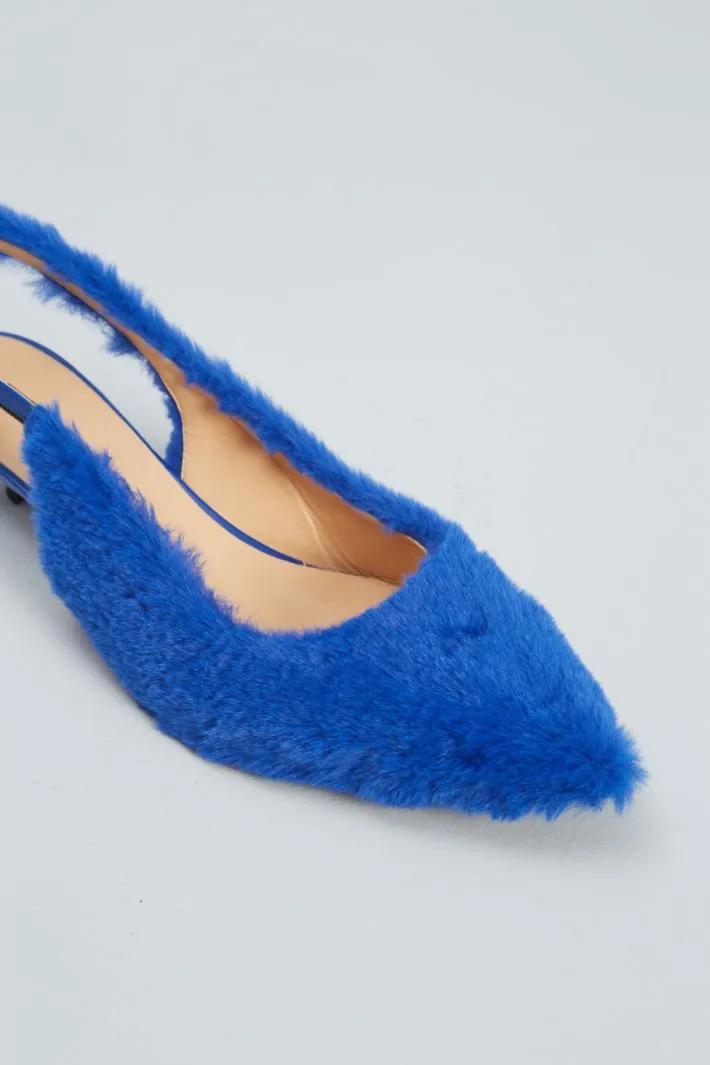 Slingback effetto pelliccia