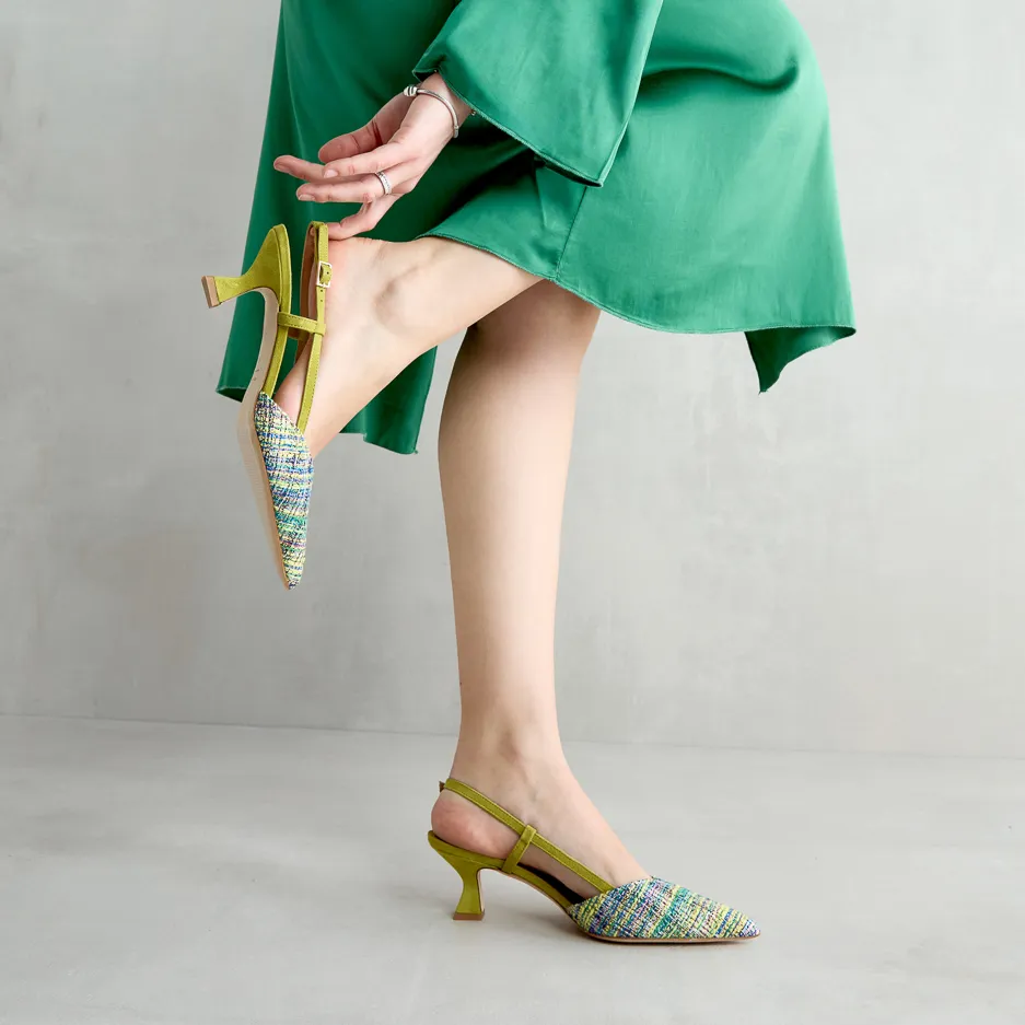 Slingback Tela Lime