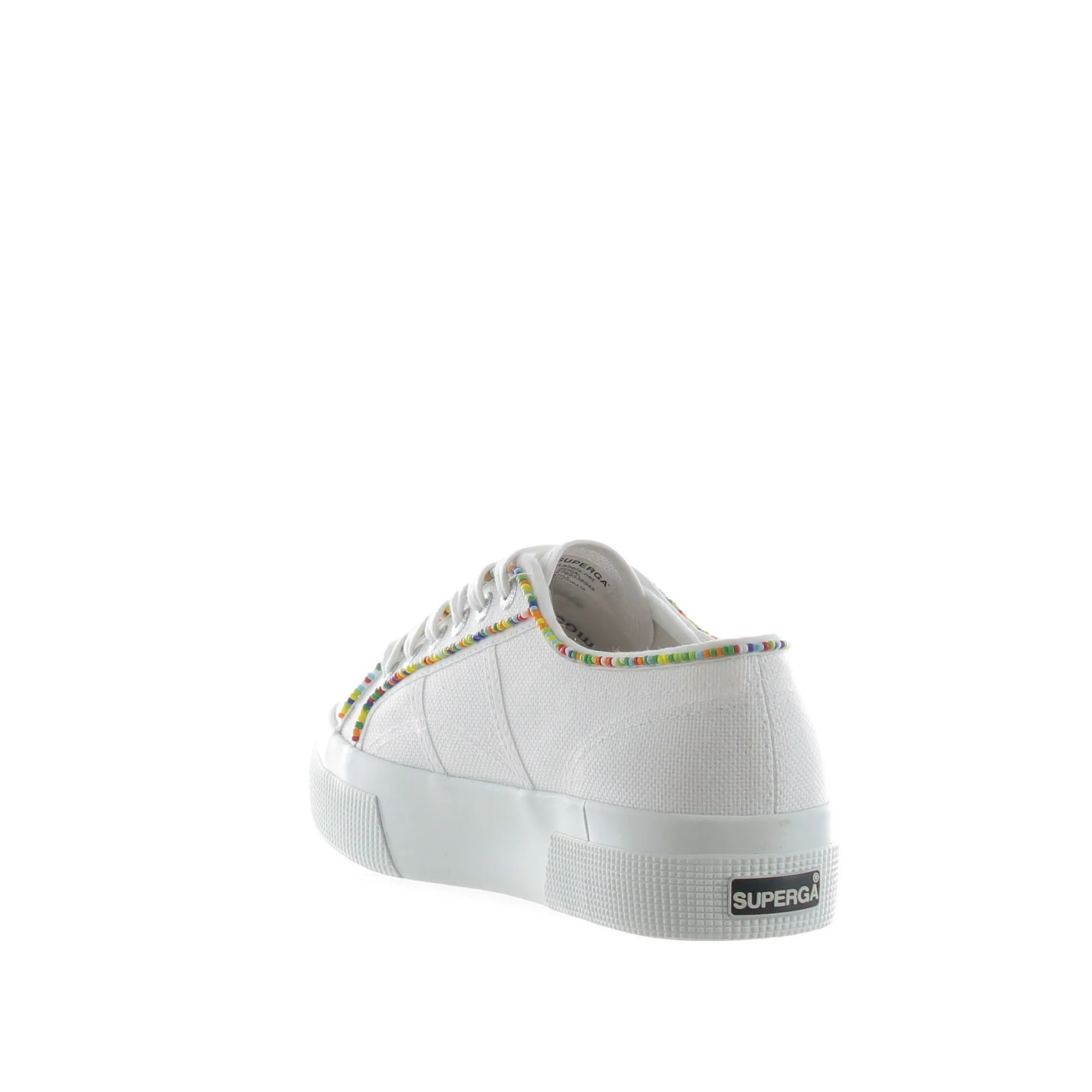 Sneaker in tela di cotone con perline