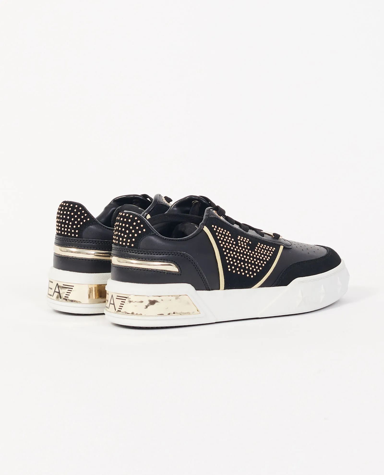 Sneakers basse EA7 con logo a borchie