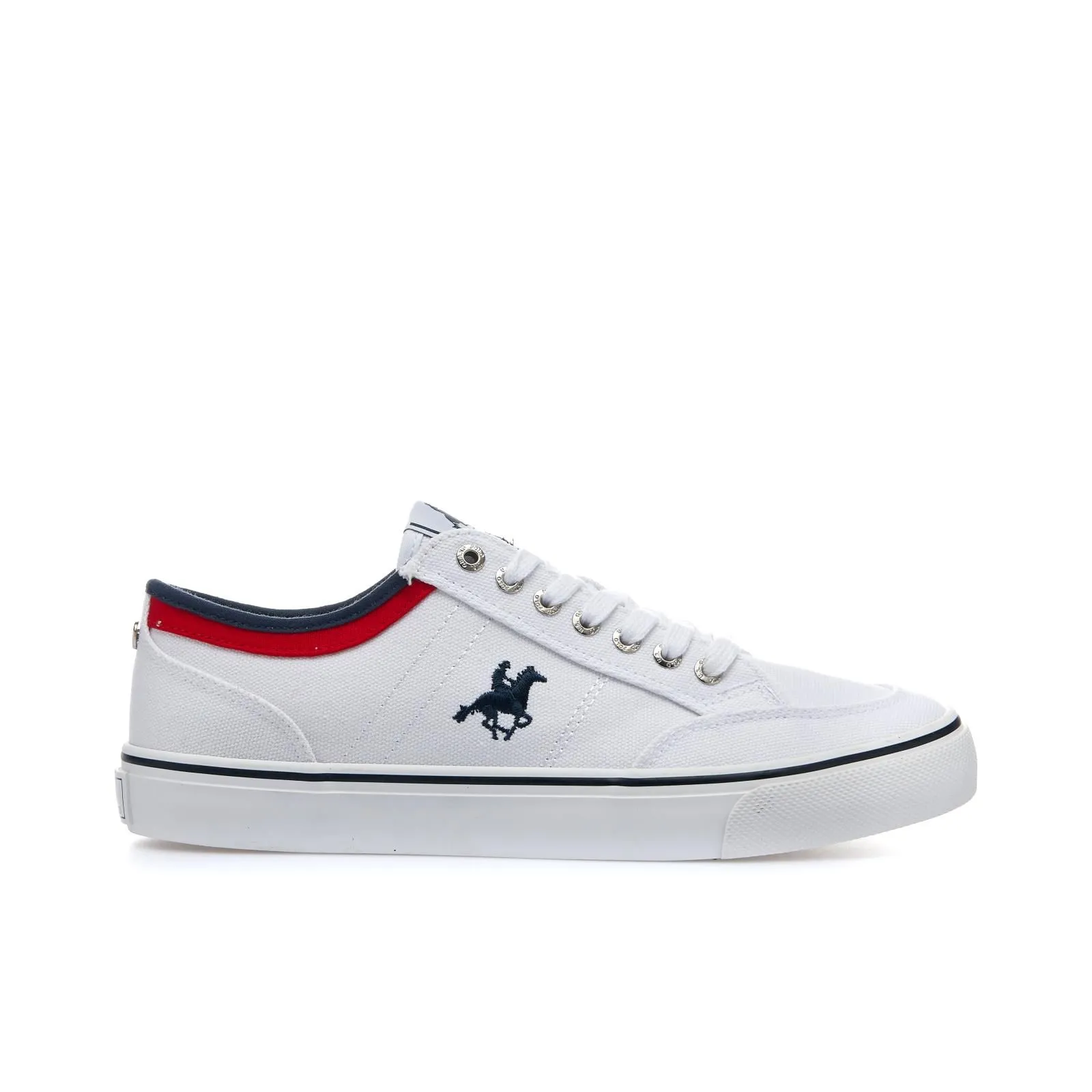 Sneakers bianche in tela con logo