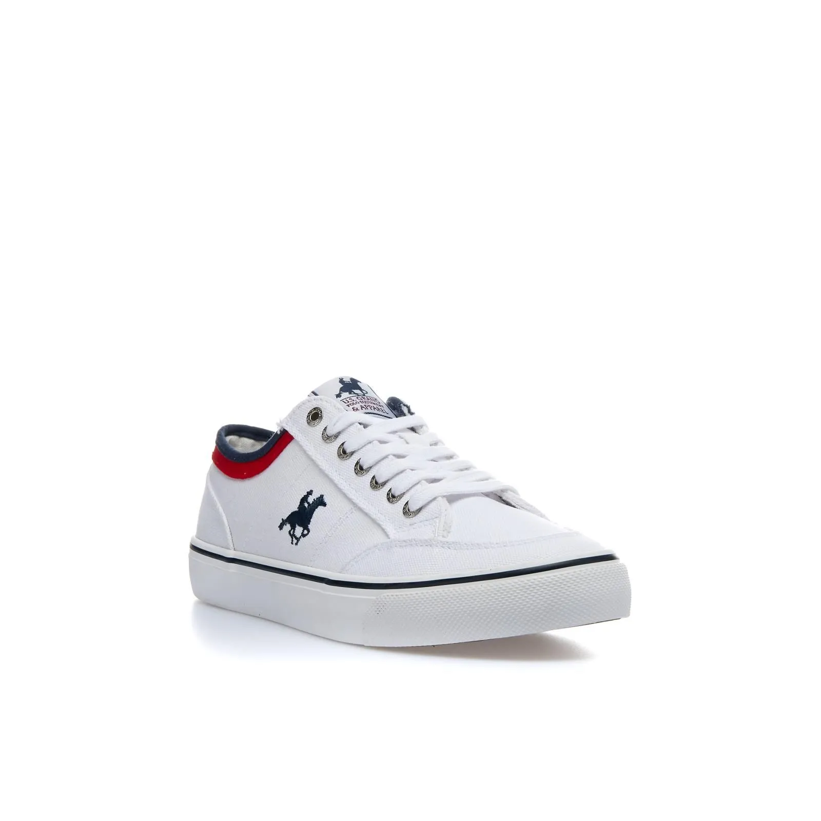 Sneakers bianche in tela con logo