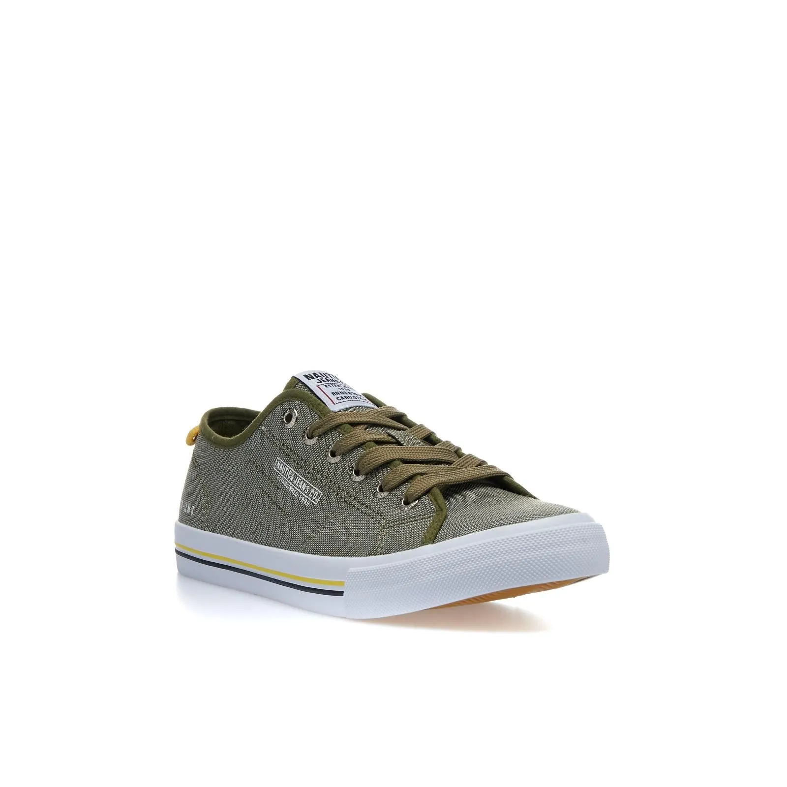 Sneakers verdi in tela con logo