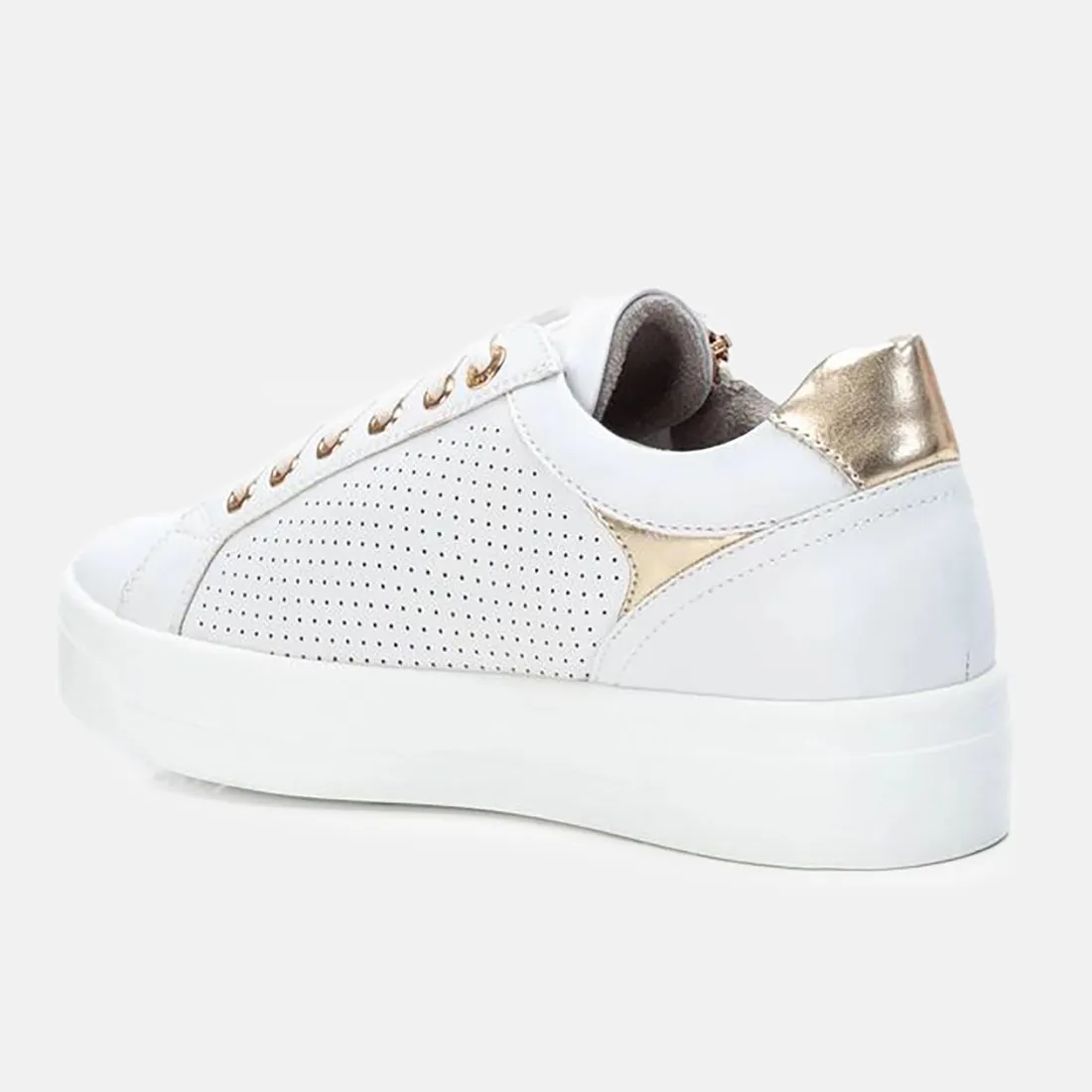 Sneakers Xti da donna in ecopelle bianca con zip
