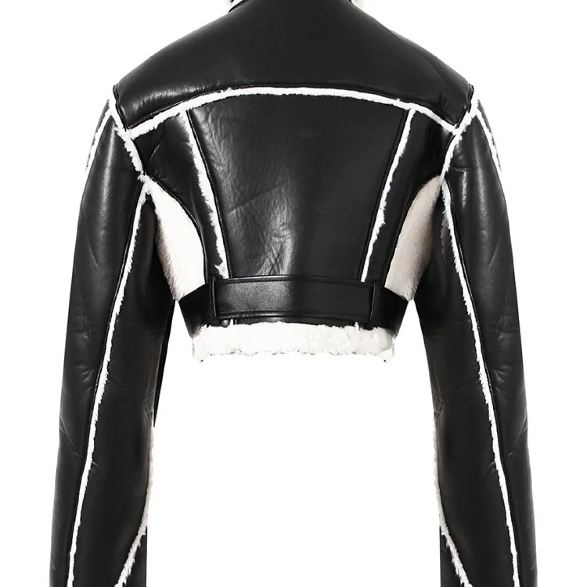 Soprabito con giacca in pelliccia sintetica patchwork da donna con cerniera invernale 2023 più recente di High Street