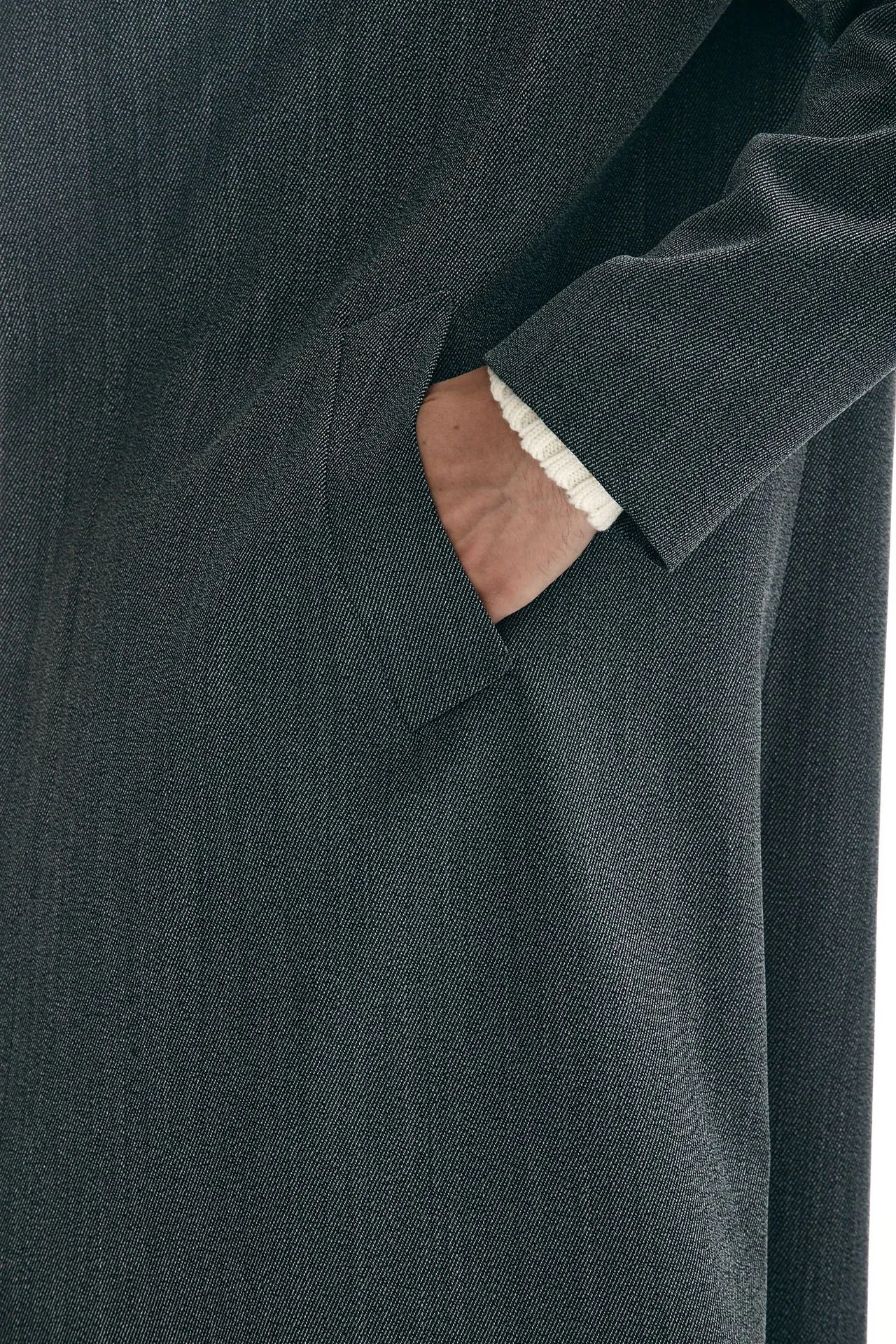 Soprabito in lana tecnica grigio 