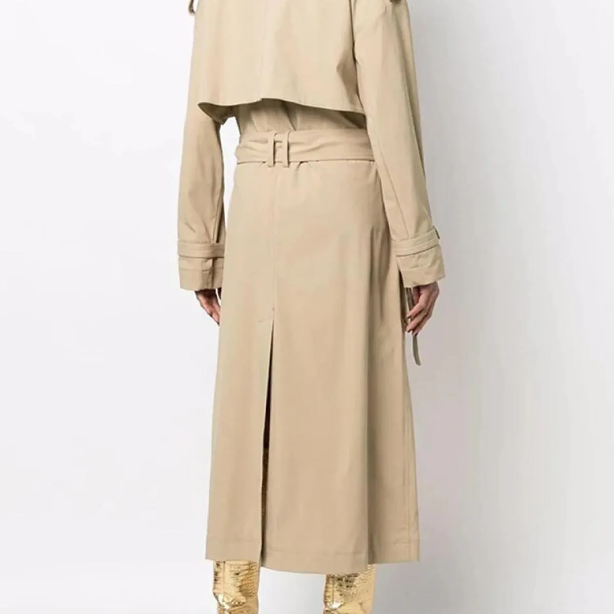Soprabito Trench Alto 2023 Autunno Inverno Moda Donna Elegante Doppio Petto