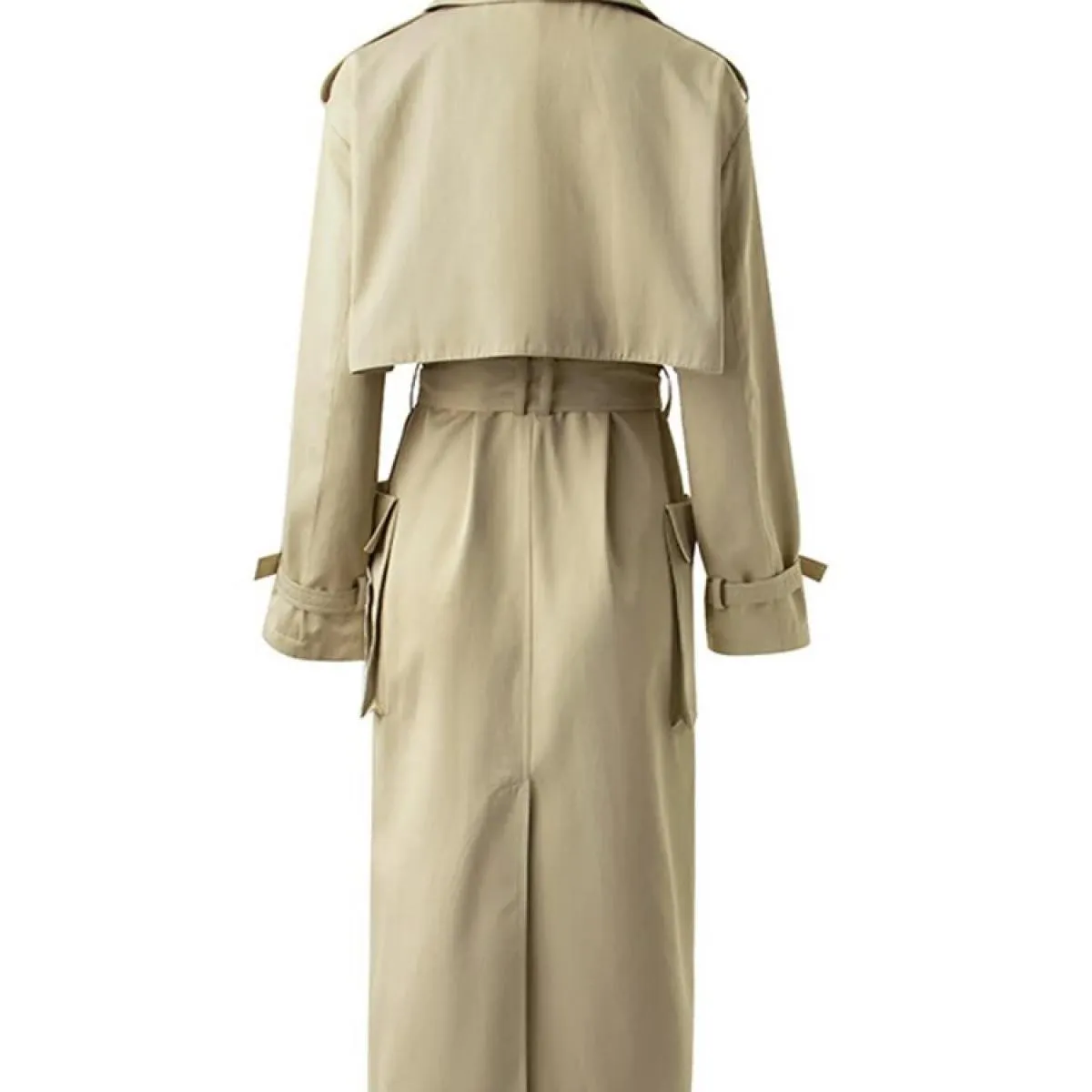 Soprabito Trench Alto 2023 Autunno Inverno Moda Donna Elegante Doppio Petto