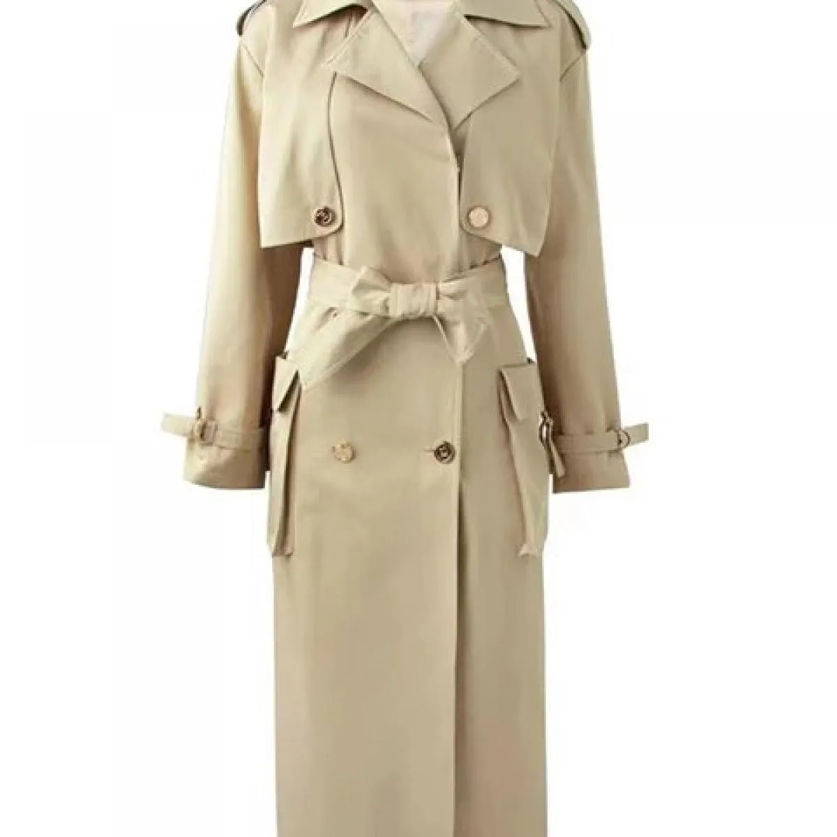 Soprabito Trench Alto 2023 Autunno Inverno Moda Donna Elegante Doppio Petto