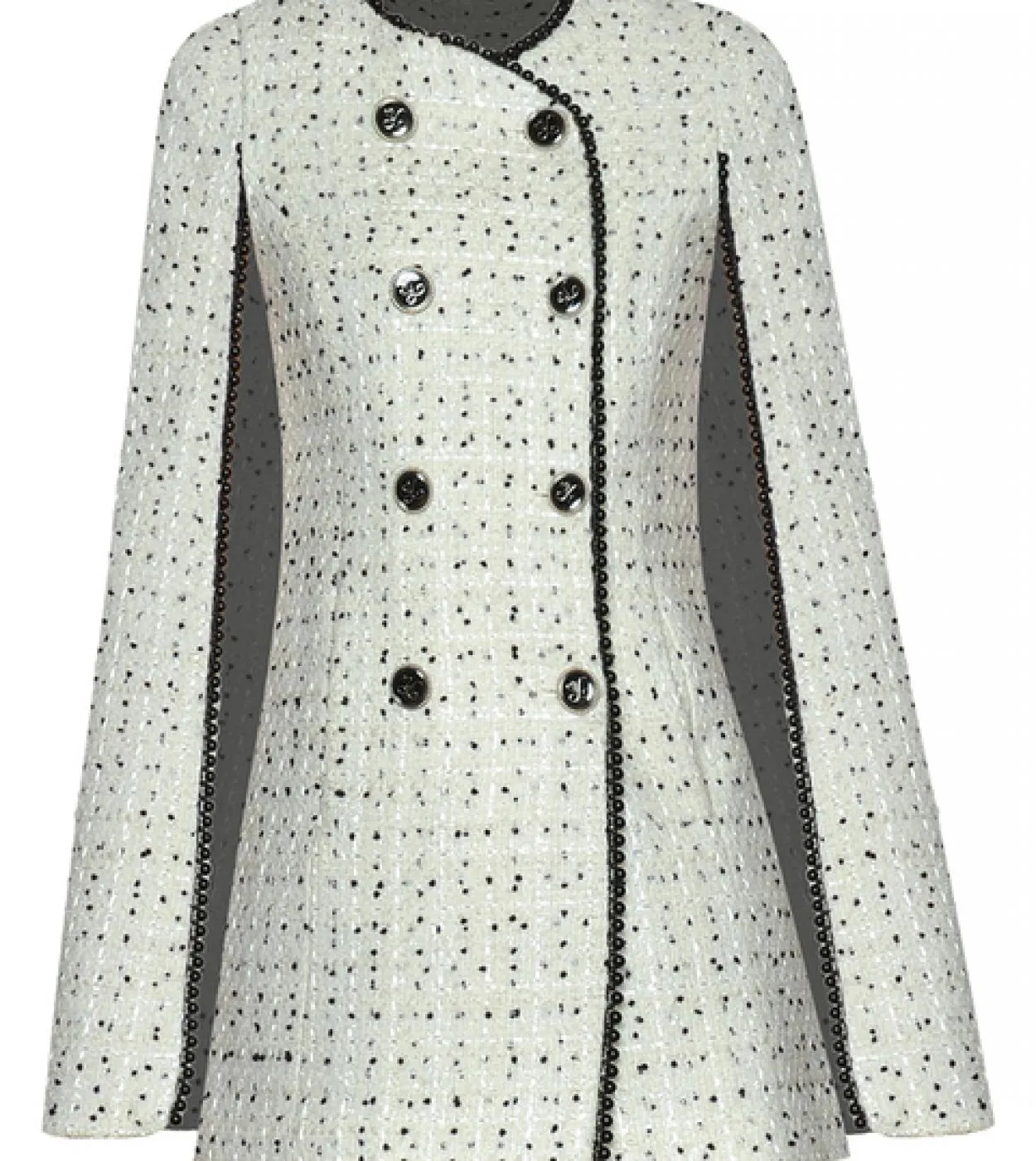 Stilista Autunno Casual Soprabito Cappotto Donna Doppio Petto Perline Maniche Raglan High Street Fashion Soprabito