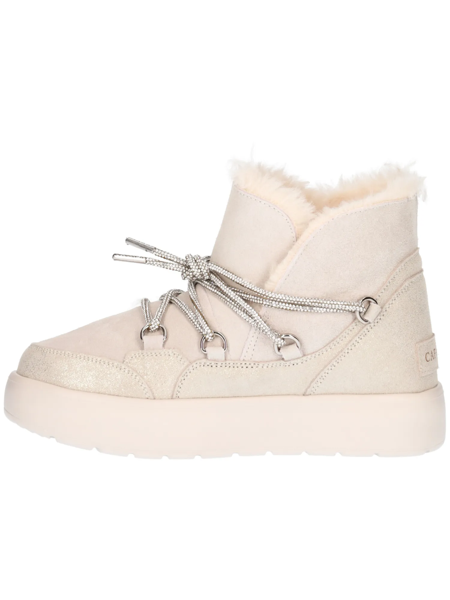 Stivaletto platform Cafenoir da donna beige e platino