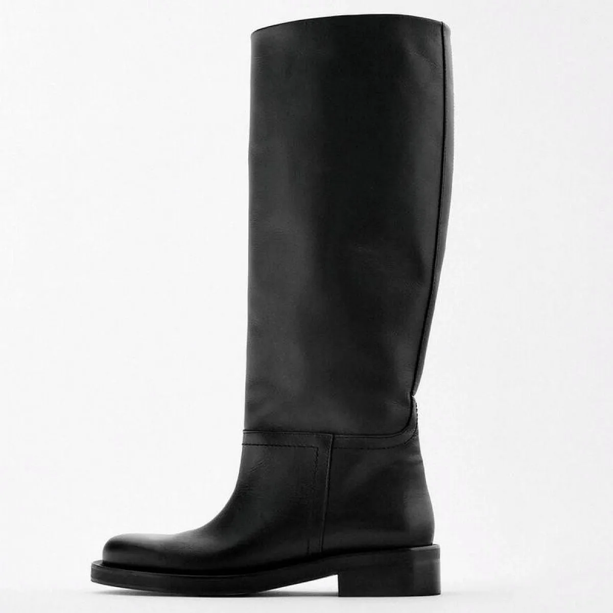 Stivali alti al ginocchio da donna Stivali caldi in pelle di mucca piena Stivali da moto con tacco alto spesso Scarpe punk Stiva