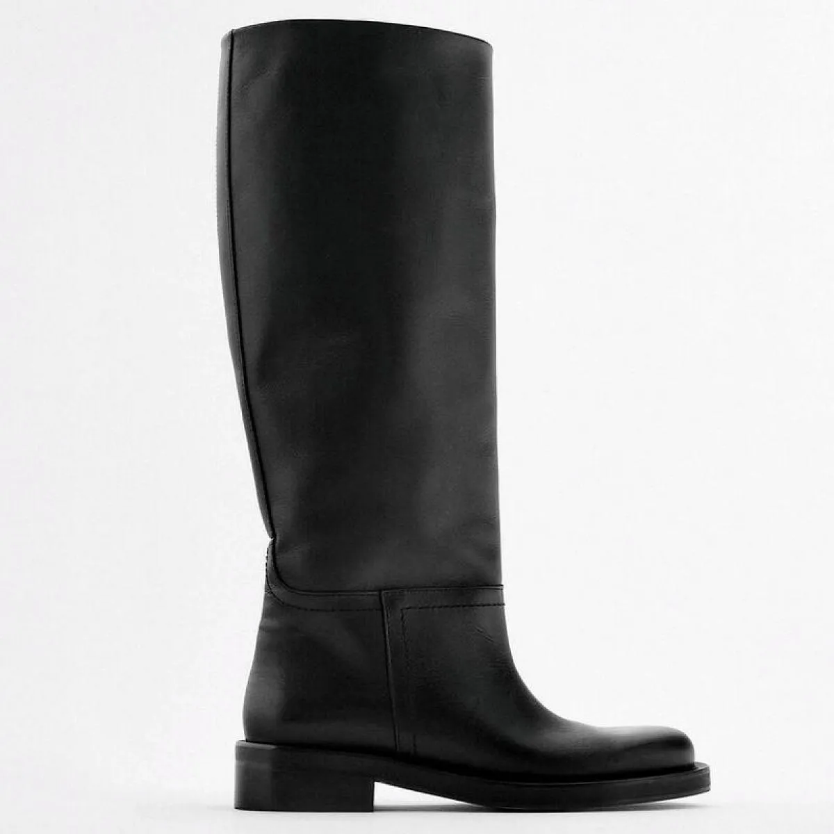 Stivali alti al ginocchio da donna Stivali caldi in pelle di mucca piena Stivali da moto con tacco alto spesso Scarpe punk Stiva