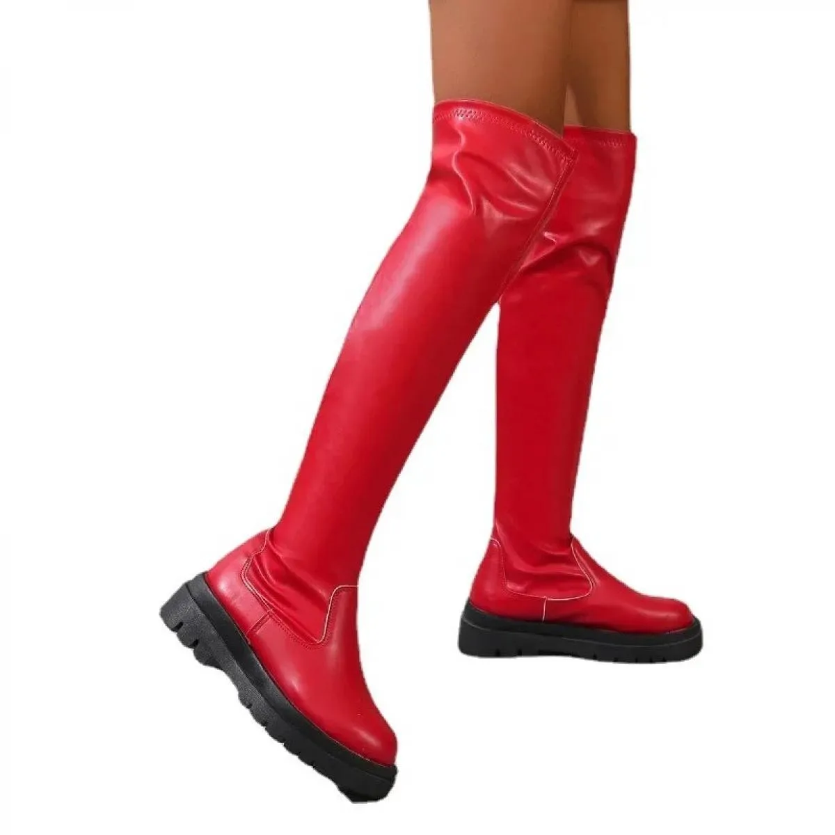 Stivali da donna Trend 2023 Stivali alti sopra il ginocchio Stivali lunghi da donna con plateau di lusso Stivale elastico di gra