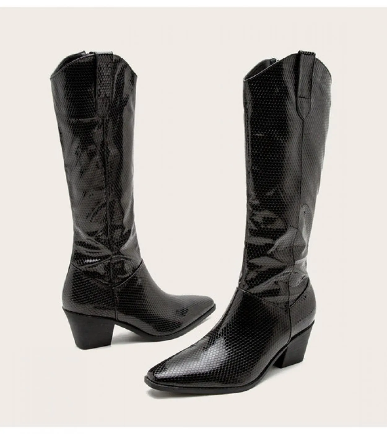 Stivali da moto da donna autunno inverno Comodi stivali alti al ginocchio in morbida pelle con tacco spesso Stivali con tacco al