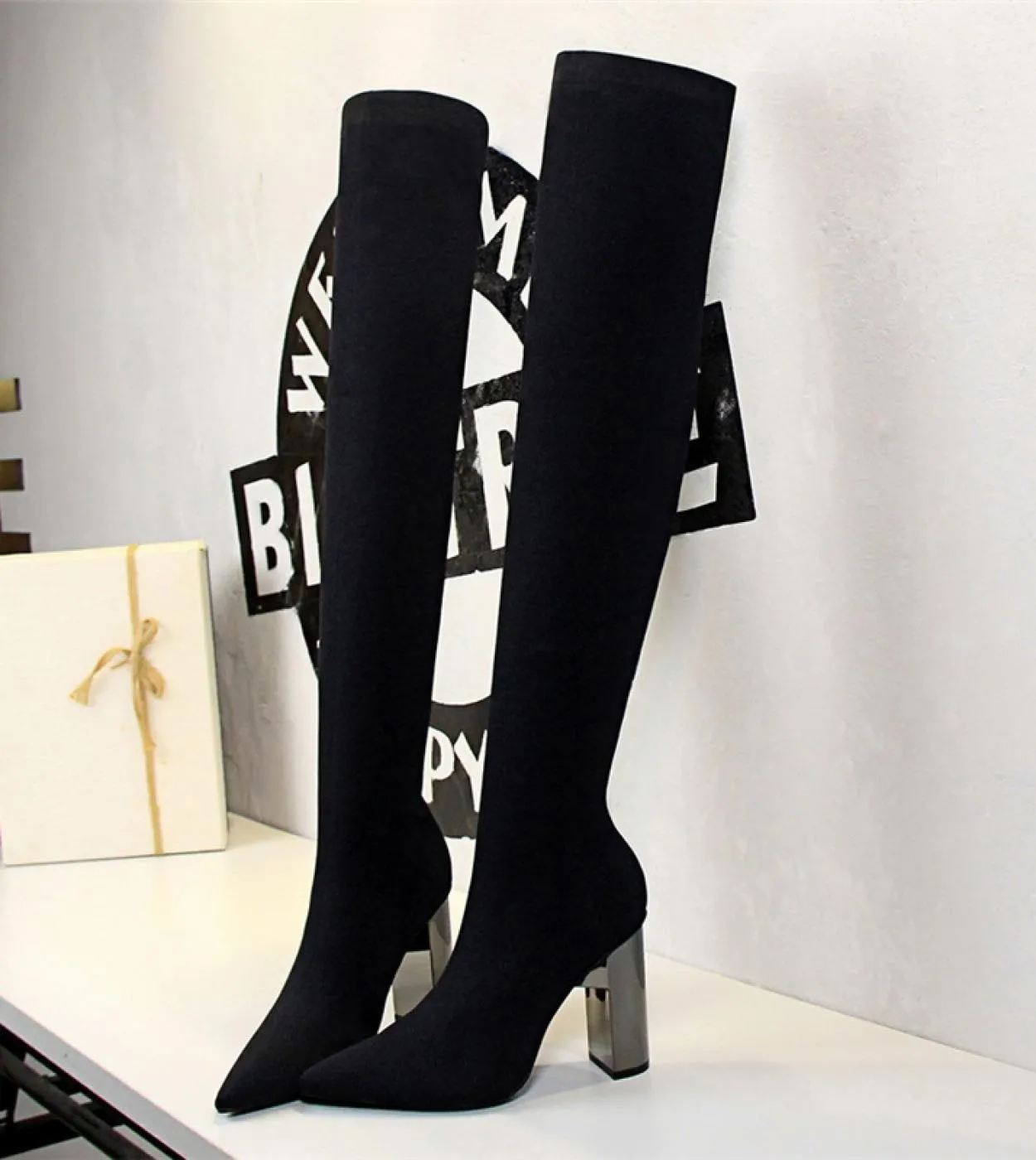 Stivali Tacchi alti Donna Inverno 2022 Scarpe con tacco alto 10cm Scarpe con tacco Stivali da ballo 2023