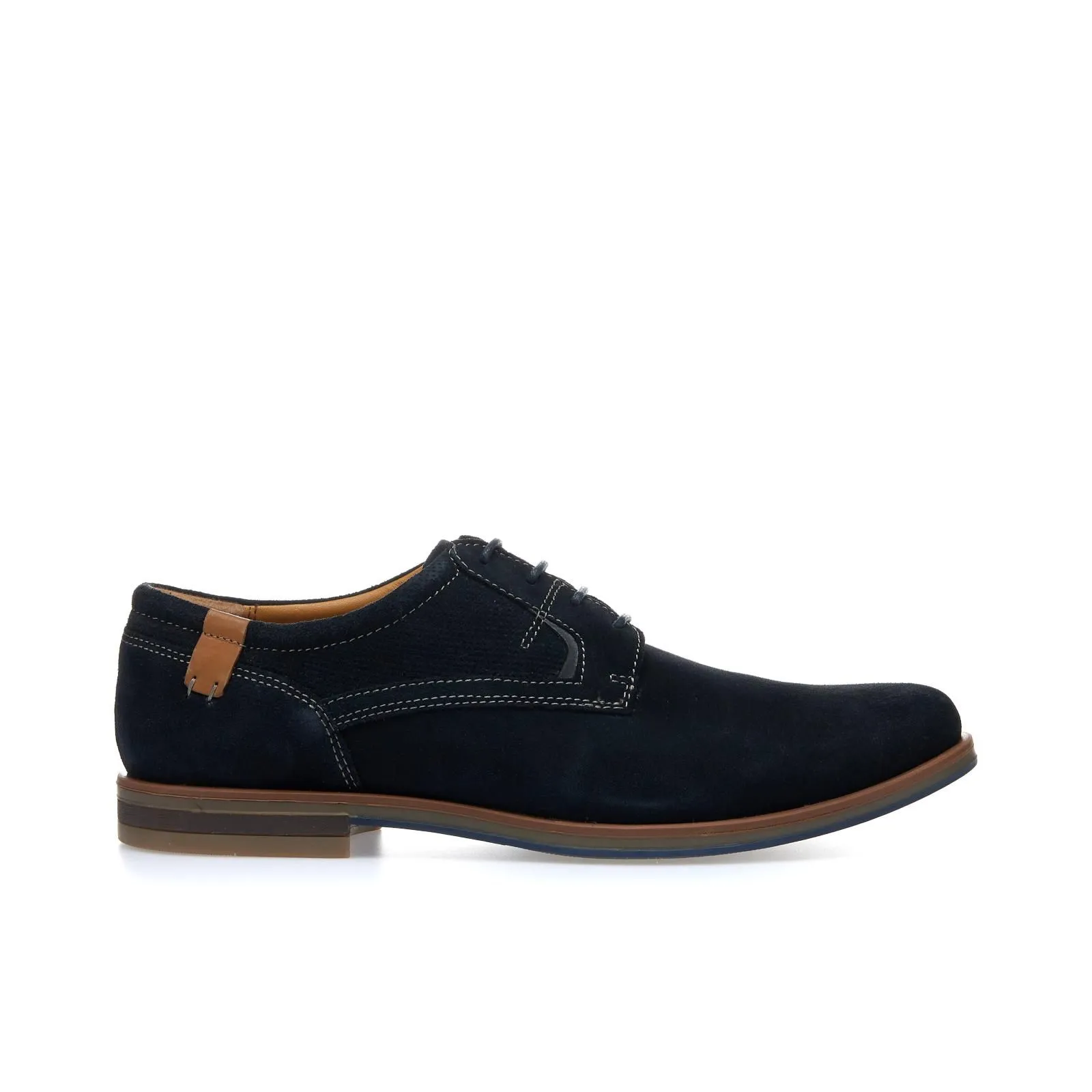 Stringate blu in pelle scamosciata