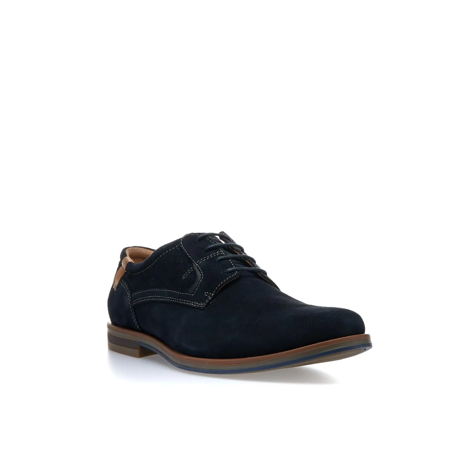 Stringate blu in pelle scamosciata