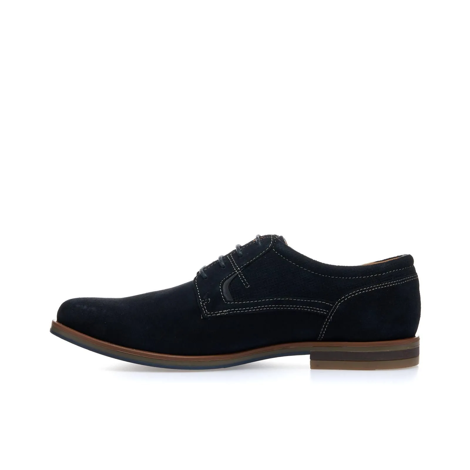 Stringate blu in pelle scamosciata