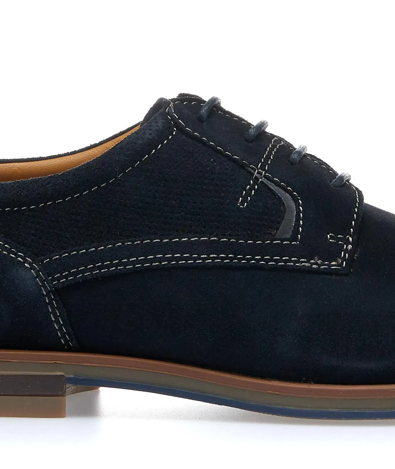 Stringate blu in pelle scamosciata