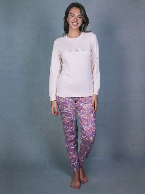 Stylosa Pyjama long femme en coton