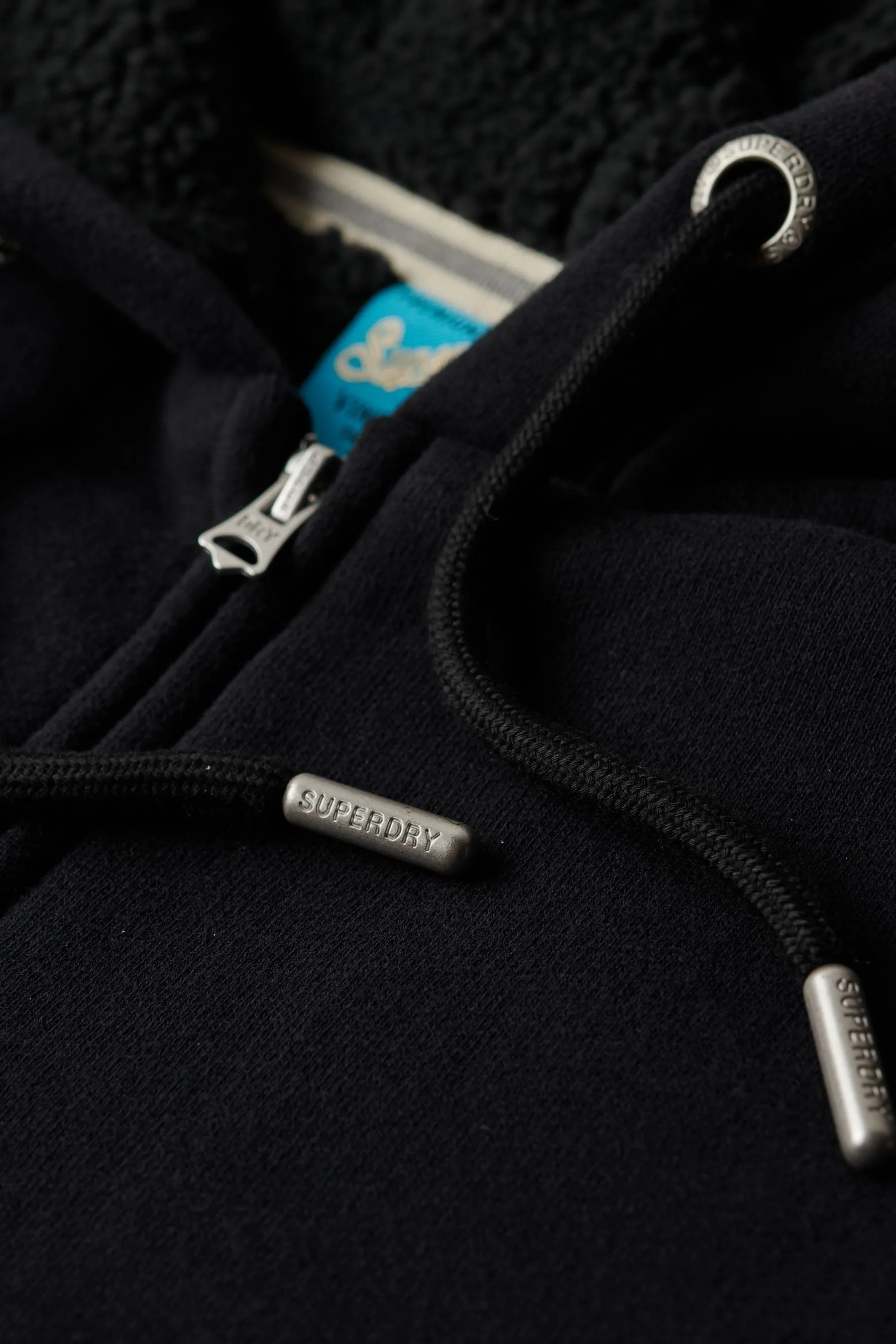 Superdry Essential - Felpa con cappuccio, zip e fodera in sherpa    
