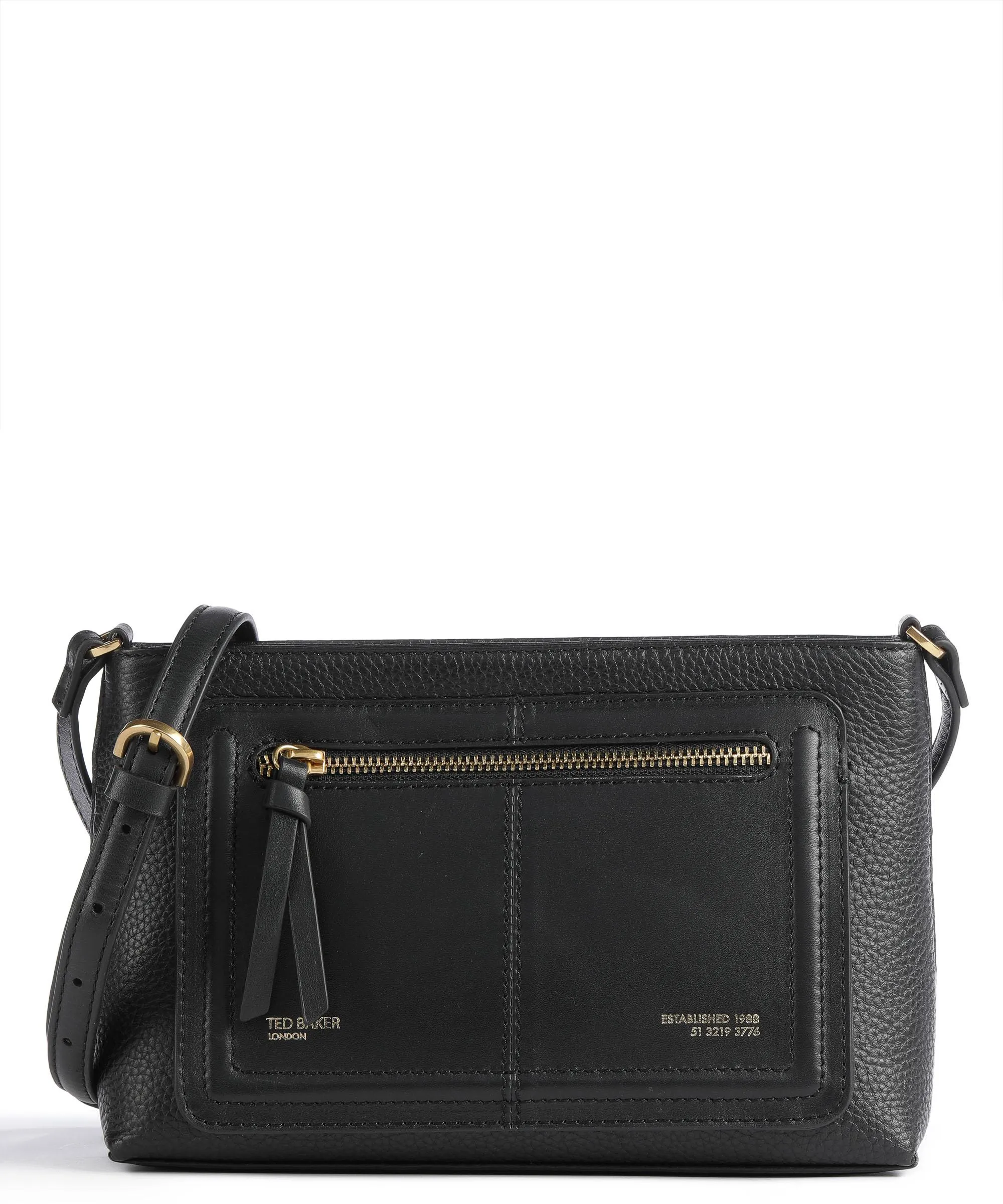  Ted Baker Nishu Borsa a tracolla pelle di vacchetta grana nero  