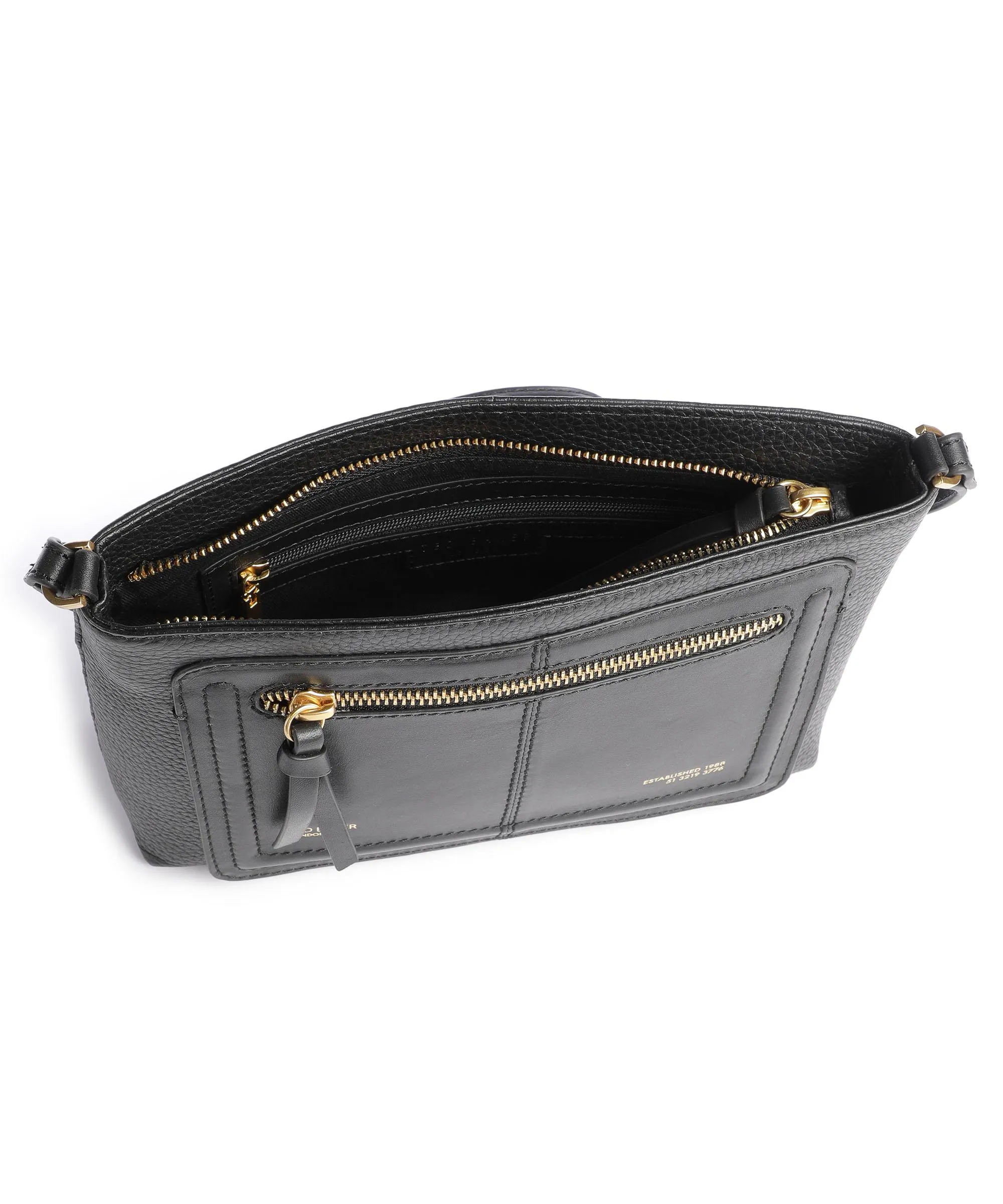  Ted Baker Nishu Borsa a tracolla pelle di vacchetta grana nero  