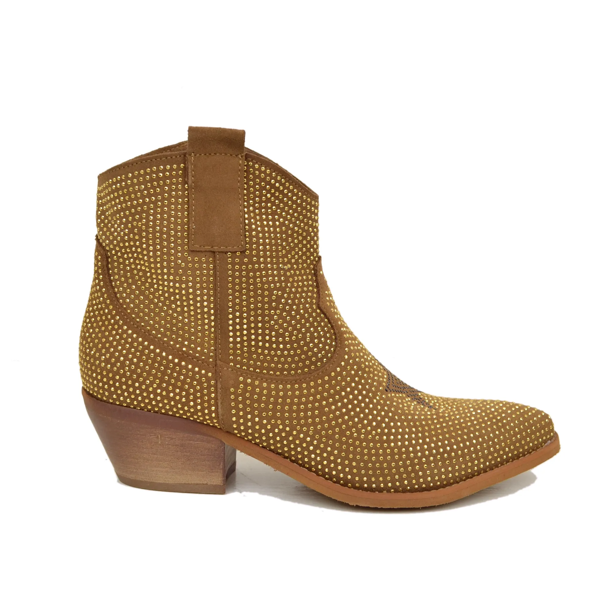 Texanini Tempestati di Strass con Stella Zip Laterale Stone