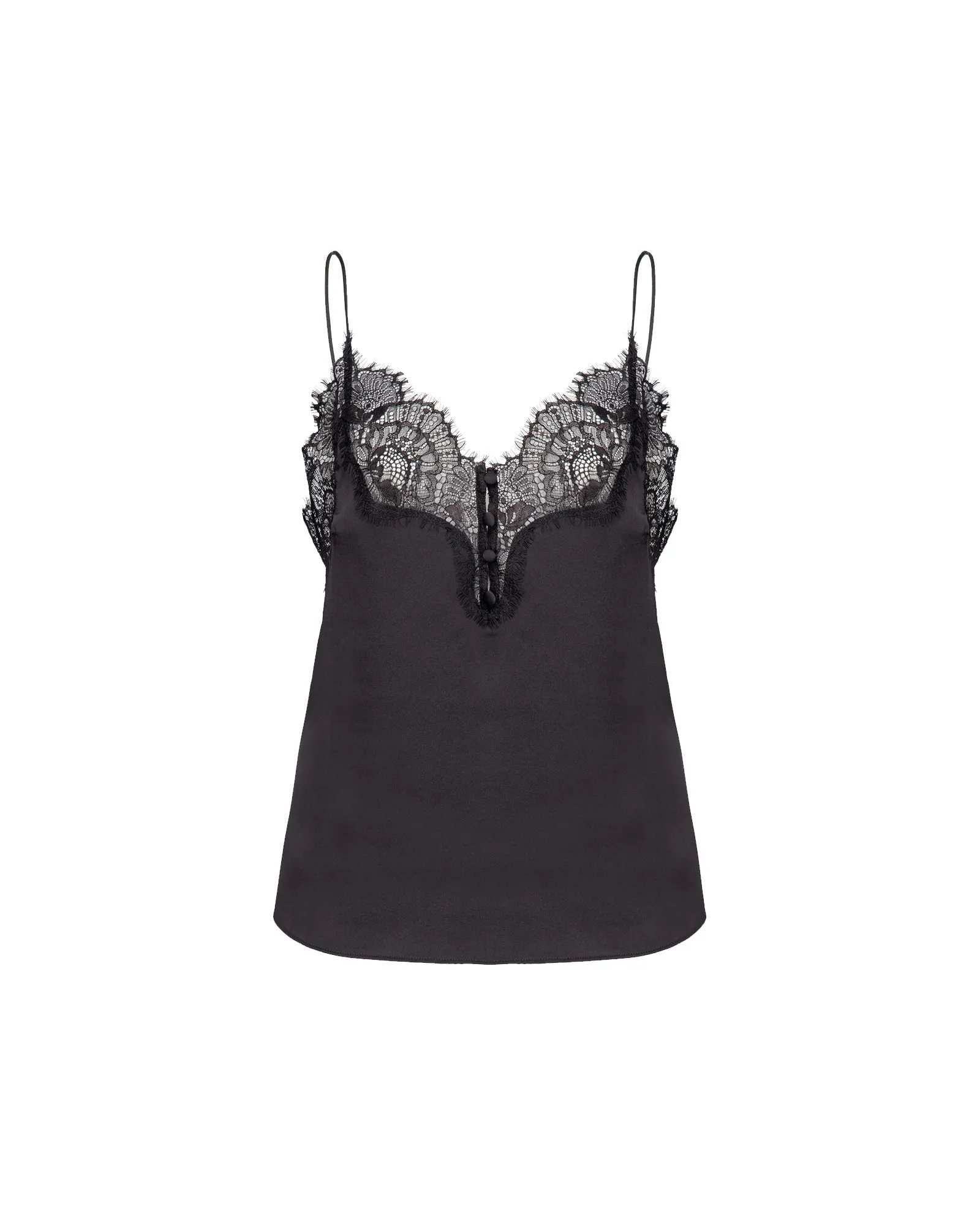 Top Teano satin pizzo nero